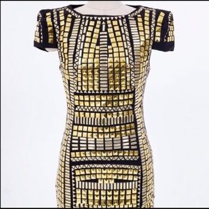 gold studded party dress // brand new